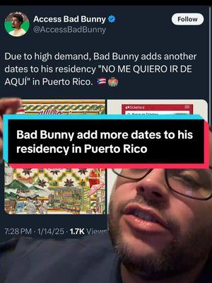 #greenscreen Bad Bunny add more dates to his residency in Puerto Rico #xmcustodio #badbunny #badbunnypr #puertorico 