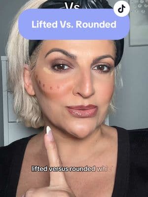 Lifted vs rounded? Which makeup technique is right for you? Both can look beautiful. It depends on face shape and preference. Let me show you how we do it!  #makeuphacks #makeuptips #makeuptipsandtricks #makeuptechnique #makeupartist #roundface #contour #contourtutorial #blush #concealer #makeuptrend #makeupmagic #makeupover40 #matureskinmakeup 