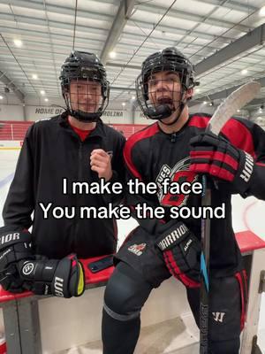 Took a second, but they got it 😂 I make the face, you make the sound #hockey #hockeyboys #hockeytok #trend #hockeytiktoks #usphl #jrcanes #northcarolina #raleigh #nc #trending #hockeyplayer 