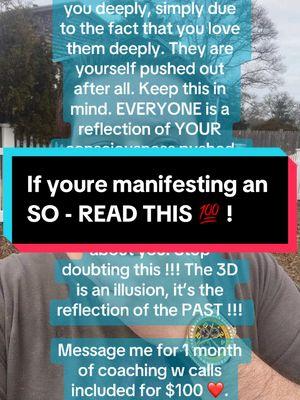 Love you guys. #ManifestingGreatnessNow #manifestlove #manifestinglove #manifestyoursp #manifestasp #manifestingspecificpeople #specificperson #theyloveme #loveyou #thinkingaboutyou  Understand that your specific person loves you deeply, simply due to the fact that you love them deeply. They are yourself pushed out after all. Keep this in mind. EVERYONE is a reflection of YOUR consciousness pushed out. You love them, they love you. You think about them, on some level they are thinking about you. Stop doubting this !!! The 3D is an illusion, it’s the reflection of the PAST !!!  Message me for 1 month of coaching w calls included for $100 ❤️. Message on INSTAGRAM !!! 