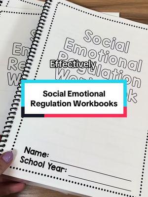 Work on identifying and validating emotions, empathy, knowing triggers, facial expressions, and more with workbooks you can print and use right away!  📸: Social Emotional Regulation Workbooks   #specialeducationteacher #specialeducationteachersoftiktok #teachers #specialeducation #socialskills 