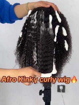 Afro Kinky curly wig🔥💕🌸🎉💗 #hdlacewig #humanhairwig #elvahair #elvahairwigs #hdlacewigs #byebyeknotswig #singleknotswigs #kinkycurlywig #afrokinkycurlywig #singleknotswigs 