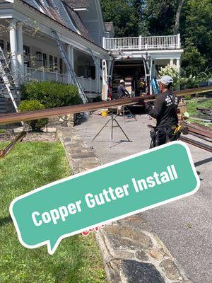 George’s Seamless Gutters installing #copper #gutters #coppergutters2025 