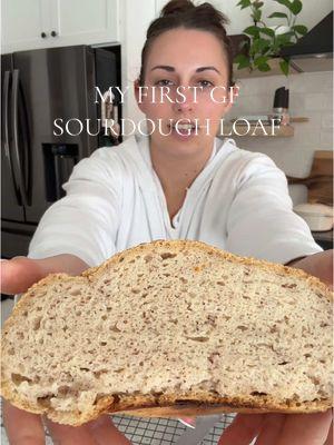 Replying to @user405718576395 my first loaf  🫣 #glutenfreesourdough #sourdoughbread #sourdoughstarter #nodiscardsourdough 