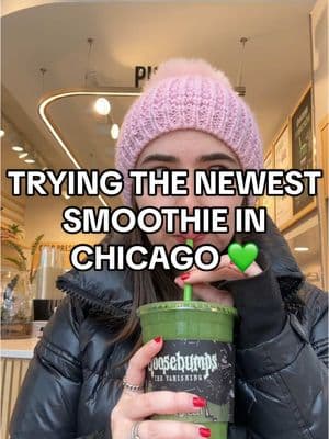 Pure Green killed it with this smoothie collab!! 💚👏 @Pure Green x @hulu x @Disney+ @Goosebumps Series #chicagofoodie #smoothie #lakeviewchicago 