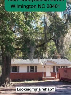 1935 Honeysuckle Street Wilmington NC 28401. Rehab project!  Half a block away from Greenfield Lake and Greenfield Amphitheater. #portcitylivingnc #greenfieldlake #wilmingtonnc #billcorbettrealtor #rehabproperty #renovation 