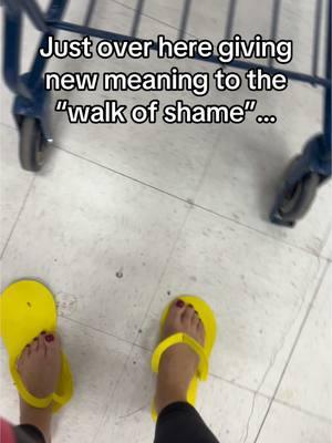 This is what you get when you forget to bring your own sandals after your birthday pedicure & have to walk around Marshall’s in these broke ass, flimsy pedicure sandals 😂 #momtok #pedicure #sendhelp #tiredmom #marshallsfinds #funny #relatable #wivesoftiktok #isitjustme #50 #middleagedwomen 