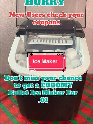 EUHOMY Bullet ice on Sale #euhomy #icemaker #bulleticemaker #icemachine #portableicemaker #tiktokshopfinds #tiktokideas #newyearnewyou 