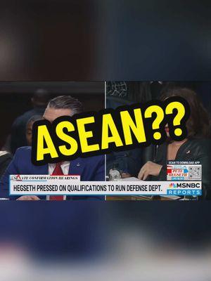 While #Republicans scream about DEI hires and women in the military, their nominee for Defense Secretary couldn’t even name a single country in ASEAN during his Senate confirmation hearing.⁣ ⁣ For context, ASEAN is the Association of Southeast Asian Nations—a group of 10 countries that are vital U.S. allies in trade, diplomacy, and security. These nations are key partners in countering China’s influence and keeping peace in the South China Sea.⁣ ⁣ Republicans are hypocrites—every single one! Never mention DEI again.⁣ ⁣ #ASEAN #GlobalPolitics #USForeignPolicy #PeteHegseth #TammyDuckworth #SenateHearing #DEI #WomenInTheMilitary #CurrentEvents #StayInformed 