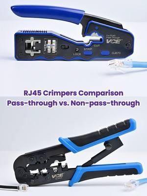 Pass-through VS. Non-pass-through RJ45 crimpers, which type do you use?#rj45 #cat6 #crimper #tools #rj45connector #DIY