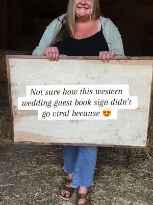 This with a white paint pen for wedding guests to sign 🫶🏻 perfect wedding guest book alternative! #foryoupage #fyp #westernfyp #westernwedding #westernweddinginspo #westernstyle #westerntiktok #westernhome #westerndecor #woodwork #custom #bohowestern #woodworking #westernbusiness #weddingguestbook #guestbook #guestbookalternatives #westernbride 