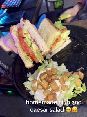 #neda #nedaawareness #eating #turkeyclub #clubsandwich #ceasarsalad #food #ilovefood 