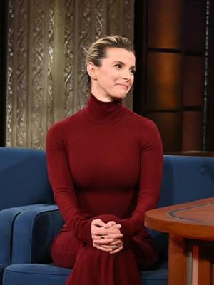 #BettyGilpin gets back on the horse for her role in “American Primeval” on @Netflix. #Colbert