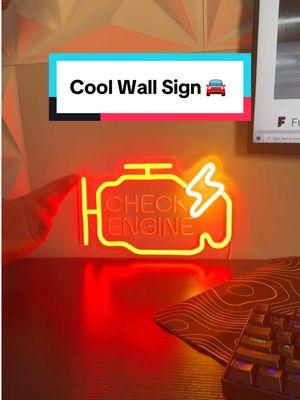 This is actually so cool 😎 #checkengine #enginelight #wallsign #sign #carlover #cars #carsontiktok #carsoftiktok #supercar #carfan #trucks #truck #trucklover #trucktok #engine #motor #boys #viralvideo #trending #fyp #foryoupage #tiktokmademebuyit #tiktokshopfinds   #TikTokShop   #starcreatorcompetition  #tiktokshopcreatorpicks 