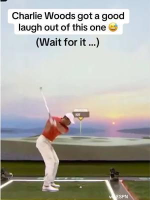 Charlie giving dad a hard time 😂 #golf #fyp #tgl #tigerwoods #PGATOUR 