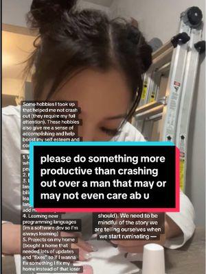 please do something more productive than crashing out over a man that may or may not even care ab you #worksmarter #bpd #quietbpd #borderlinepersonalitydisorder #bpdawareness #bpdmirroring #bpdsplitting #disorganizedattachment #disorganizedattachmentstyle #fearfulavoidant #dismissiveavoidant #avoidantattachmentstyle #fearfulavoidantattachmentstyle #anxiousattachmentstyle  #dating #relationships #therapy #neurodivergent #datingadvice   #datingtipsforwomen #datingtips 