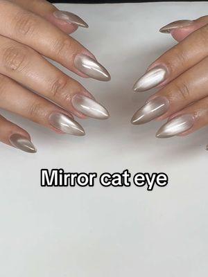 Cat eye nails  . #cateye #mirrorcateye #gelxnails #gelnails #2025nails #trendingnails #nailsalon #nailtech #westcovinanails #covinanails #lapuentenails #pomonanails #ontarionails #chinonails #nailsnailsnails 