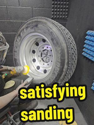 enjoy this satisfying sanding video.  #metalpolishing #polishing #detailing #buffing #trucking #liftedtrucks #wheels #forged #billet 