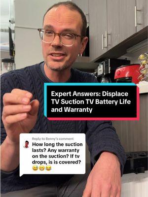 Replying to @Benny’s question on battery life on #dispacetv’s suction #tv. #expertanswers  #smarttv #ces #ces2025 