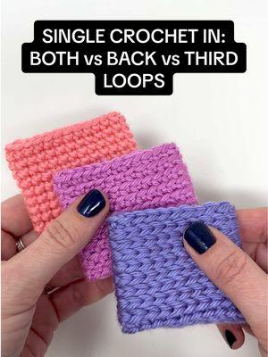 CROCHET TIP: Same stitch, different look! Change the way your stitches appear based on which part of a stitch you crochet into.  #theknottyboss #knottyboss #crochettips #crochettok #crochetersoftiktok #crochetstitch #crochettutorial #beginnercrochet #howicrochet #handsatwork #singlecrochet #yarntok #yarnaddict #amigurumi #crafty #crochetsecrets #crochetsecretsfromtkb #crochetsecretsfromtheknottyboss #aurhor #crochetdesigner 