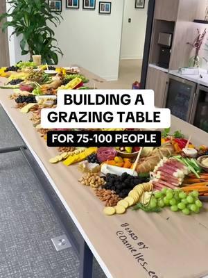 The final part of building my grazing table for 75-100 people! #grazingtable #charcuterieboard #charcuterietable 