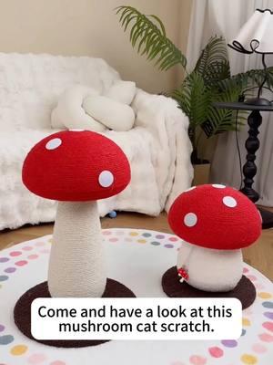 The cutest mushroom scratcher. check it at our tiktok shop. 😍😍😍 #happyandpolly #tiktokshopfinds #cutecatstuff #cattree #cattoy #catscratcher 