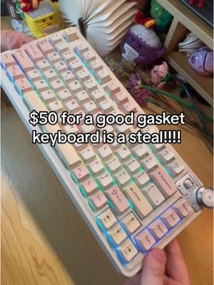 $50 for a good gasket keyboard is a steal!!!!and it’s so creamy🥹 Please don’t ban tiktokshop or where else should I go get these keebs😭 #mechanicalkeyboard #tiktokmademebuyit #tiktokshoploveatfirstfind #spotlightfinds #fyp #keeb #keebtok #keyboards #keyboardasmr #asmr #asmrtok #typing #typingasmr #typingaesthetic #keyboardaesthetic 