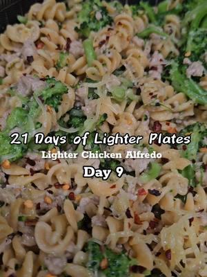 Day 9 of 21 Days of Lighter Plates: Chickpea rotini strutted into my kitchen, broccoli joined the squad, and suddenly my plate felt like a nutrition overachiever. What you'll need (Serves 4): 12 oz chickpea rotini pasta (high in protein) 1 lb ground chicken 1 tbsp olive oil 3 cloves garlic, minced 1 cup chicken broth 1 cup unsweetened almond milk 1 tbsp almond flour (or cornstarch) 1/4 cup grated Parmesan cheese 1/2 tsp Italian seasoning 2 cups broccoli florets, steamed Salt and pepper, to taste I've got the full recipe below if you wanna give it a try.  What to do: 1. Cook the chickpea rotini according to package instructions. Drain and set aside. 2. While the pasta cooks, steam the broccoli until tender-crisp, about 4–5 minutes. Set aside. 3. Heat olive oil in a large skillet over medium heat. Add ground chicken and cook until browned, breaking it up with a spoon, about 5–7 minutes. Season with salt and pepper. Remove from skillet and set aside. 4. In the same skillet, sauté garlic until fragrant, about 1 minute. Sprinkle the flour over the garlic and stir for 1–2 minutes to create a roux. Slowly whisk in chicken broth and almond milk, ensuring no lumps. 5. Simmer the sauce for 3–5 minutes until it thickens slightly. Stir in Parmesan cheese and Italian seasoning. Adjust salt and pepper to taste. 6. Return the chicken to the skillet and mix with the sauce. Toss in the cooked chickpea rotini and steamed broccoli until well coated. 7. Serve & Enjoy! #chickpea #HealthyEating #MotherDaughterJourney #cookingvideos #cookingreels #cookwithme #cookingwithLove #EatsAndBeats #LightAndFlavorful #21DaysOfLighterPlates #KidFriendlyMeals 