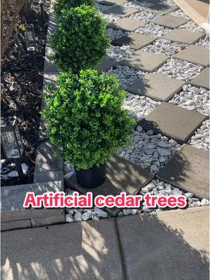 #ad These artificial topiary cedar trees look so realistic and they can be used inside or outside. I like the size of these and I am thinking of putting them into taller pots. They look so pretty. #artificialcedar #artificialtopiary #outdoorlandscaping #porchplants #artificialplants #TTSDelightNow #TikTokShopJumpstart #ttstastemakers #SpotlightFinds  #TreasureFinds #TTSDelight #TTSLevelUp #NewYearNewAura  #MadeMyYear 