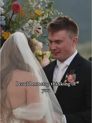 “I can vividly remember the first time we met in college. I was immediately struck by not only your beauty, but by your energy.” 🥲❤️ #weddingvows #weddingvideo #coloradowedding #buenavista #groomvows #emotionalvows 