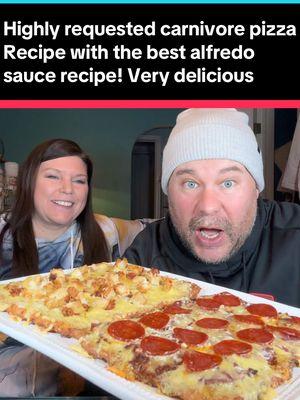 Highly requested recipe! Here’s the recipe for our carnivore and keto diet pizzas that are to die for! The Alfredo sauce recipe as well! One of the best Alfredo sauces ever and so easy to make! #carnivorediet #ketodiet #carnivorepizza #ketopizza #ketorecipes #carnivorerecipes #alfredorecipe #foodreview 