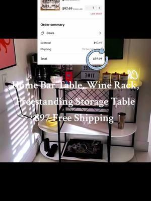 Home Bar Table, Wine Rack, Freestanding Storage Table $97 Free Shipping #Unikito #BarTableCabinet #TableCabinet #bar #HomeBarTable #bartable #TikTokShop #shopping #viralvideo 