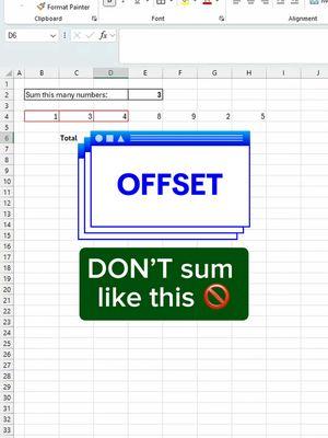 OFFSET in Excel‼️ #cheatsheets #excel #exceltips #spreadsheet #googlesheets #tutorial 