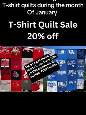 T-shirt quilt sale - shop sewcutebykatie.com no code needed. Label what side of the shirt you want and ship us your shirts. 2 week turnaround time.#sewing #quilt #tshirtquilt #memoryquilt #keepsake #keepsakes #sewcutebykatie 