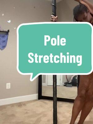 Pole stretching #poletok #warmups #polefitness #comfortableinmyskin #movesomething 