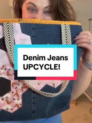 Today I am showing you how to upcycle an old ratty pair of jeans!  No need to toss them when you can turn them into an adorable tote bag!  #denimupcycle #upcyclingfashion #sewingtutorial #beginnersewing #bagmaking #craftdiy #hobbies #learntosew 