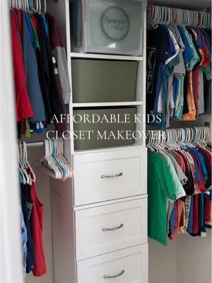 This is the easiest to build, affordable option if you’re looking to have a custom organized closet! If you’re interested in seeing me build our walk in master closet using the same line you can find all of those videos in my story highlight titles “MASTER CLOSET MAKEOVER”! @Lowe’s  🔗 to EVERYTHING in my B I 0! #lowesfind #lowespartner #closetmakeover #closetmaidsystem #closetorganization #boysbedroommakeover #boysroom 