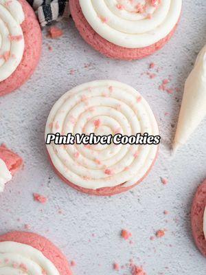 Soft, chewy and delightfully pink, topped with a rich cream cheese frosting, these cookies taste even better than they look. 😋 Perfect for Valentine's Day, a bridal or baby shower-everyone will love these! Get the full recipe by searching 'pink velvet' using the link in my bio! Recipe can also be found in my new cookbook, Cookies for Days! #pink #pinkvelvet #redvelvet #creamcheese #creamcheesefrosting #frosting #cookies #cookiesforyou #gourmet #gourmetcookies #cookiesfordays #cookieshop #bridalshower #babyshower #genderreveal #genderrevealparty #cakebatter #valentines #ValentinesDay