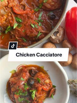 Chicken Cacciatore! Full recipe link in bio! 🥰 Come follow me on Insta Facebook & YouTube! #italianfood #italiancooking #cooking #Recipe #homecooking #frannielovesfood #dinner 