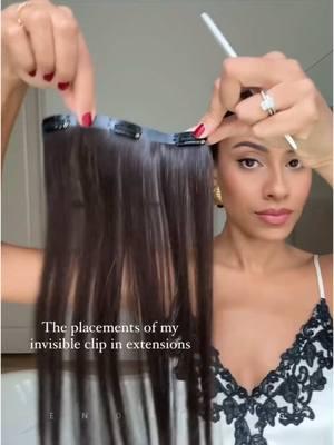 Tutorial of putting clip in hair extensions in thin hair ✨✨ Hair color: off black  #endaringhair #invisibleclipins #clipinhairextensions #hairextensionsforthinhair #clipininstall #howtoclipinextensions