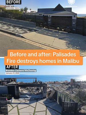 Before and after video shows the devastation to neighborhoods from the Palisades Fire in Malibu, California.  #beforeandafter #palisadesfire #aftermath #wildfire #news #socal #losangeles #usnews #accuweather 