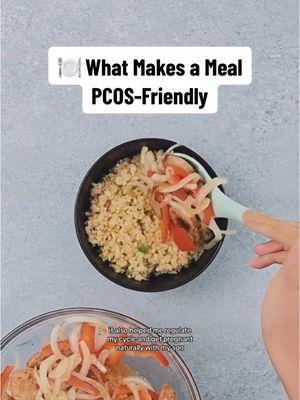 Who here struggles with all the conflicting diet advice they find online? 🙋‍♀️ #pcosdiet #managingpcos #pcosfertilitydiet #pcosmealideas What makes a meal PCOS friendly? PCOS eating tips. PCOS meal planning. Foods I can eat with PCOS. PCOS fertility journey. PCOS fertility meals.