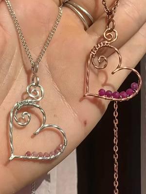 Valentines is approaching fast! If you’re looking for something to gift someone these handmade heart pendants are a unique statement piece and make the perfect necklace for special occasions ❤️ #handmadejewlery #heartjewelry #diyjewelry #heartpendant #valentinejewelry #makingjewelry #wirewrapping #wirewrapping #fulltimeartist #smalljewelrybusiness #customjewelry #uniquejewelry #wirewrappedjewelry #crystaljewelry #handmadejewelrybusiness #handcraftedjewelry 