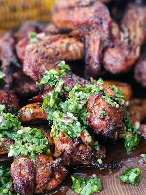 Chimichurri Chicken Wings for your Super Bowl party. #cookinwidkunchi #bbq #bbqlife #firemanagement #cleansmokeculture #foodtoktv @FoodTokTV 