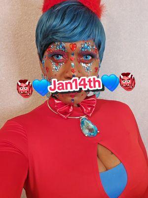 ❤️💙👹Devil👹💙❤️ @MoE @MoE  #transition #makeuptransition #outsidetransition #faceart #facejewels #glittermakeup #creativemakeup #faceartmakeup #redlips #red #redglitter #redlipstick #reddevil #reddevilhorns #devilhorns  #redandblue #blue #redmakeup #devil  #redjumpsuit #bluehair #jan14th #January #January2025 #caperobbinshoes 