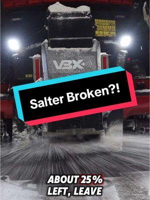 We've noticed recently that our VBX spreader on my truck has been kicking heavy to the right. Is there something we need to change or adjust? Maybe something got bumped, could've been just an empty spreader and not enough product to have a thick disperse pattern? I dunno, let me know if you guys have any thoughts about why it might be catering to a heavier right spread pattern on our last few salt runs. #boss #bossvbx #vbx+ #saltrun