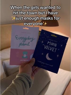 Are you GNO or GNI? ✨🤍 #sheetmask #myfacetory #girlsnight 