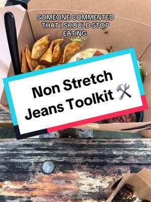 Non stretch jeans + sitting down + eating & drinking was always a recipe for an uncomfortable afternoon for me, but not anymore thanks to Pant Fluctuator Kit 😭🌸🫡 #croptuck #pantfluctuatorkit #jeanextenders #waistbandextender #adjustablepants #jeanshack #fashionhacks #nonstretchjeans 