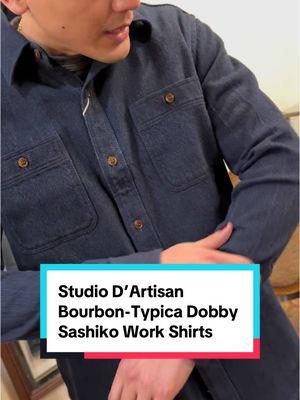 Zach takes a glimpse at the future of the new Studio D’Artisan Bourbon-Typica Dobby Sashiko Work Shirt in Dark Indigo and Light Washed Indigo #fashiontok #denimtok #selvedgedenim #fades #studiodartisan #jawnzenthusiasts #selfedge 