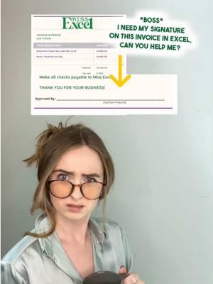 Signatures in Excel 🖊️ #excel #exceltips #exceltipsandtricks #spreadsheets #spreadsheettricks #finance #exceltutorial #invoice #workhacks 